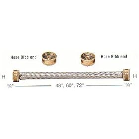 Click here to buy Watts Braided Stainless Steel Model CWM-S-HH - Size 3 4 x 3 4 x 48 (0298000) by Watts.