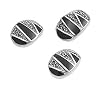 Sterling Silver Marcasite Fashion Pendant and Earrings Set - Zig Zag Pattern Black Onyx