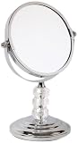 AQ JL-0263-MIR Lydia Chrome and Clear Acrylic Adjustable 4x Mag Midi Vanity Mirror, Clear, 5-Inchx4.25-Inchx8-Inch