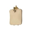Dolomite Pendant 07 Wire Wrap White Stone Musical Note Gold Rectangle 2.1