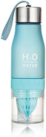 Reusable Fruit Infuser Water Bottle Lemon Squeezer Cup Citrus Juicer Healthy Drinks Maker for Sports Large Capacity 650 ML Blue