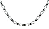 Stainless Steel Men's Necklace W/ Rubber Accent, 22''