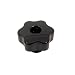 JW Winco Phenolic Plastic Six Lobed Knob with Tapped Insert, Partially Threaded Through Hole, M8 x 1.25 Thread Size x 18mm Thread Depth, 50mm Head Diameter (Pack of 1)