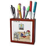 Londons Times Famous People Places Books Cartoons - Bon Bon Jovi - Tile Pen Holders-5 inch tile pen holder
