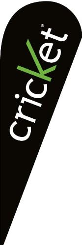 2 (two) CRICKET blk 10.5' TEARDROP BLADE FLAGS BANNERS