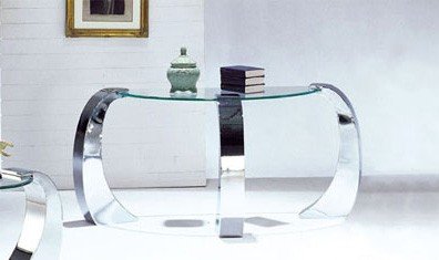 Sofa Table Modern Style Chrome Finish