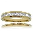 Princess Diamond Wedding Band Ring in Yellow & White Gold