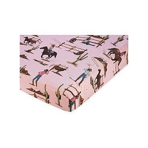 Western Cowgirl Fitted Crib Sheet For Baby And Toddler Bedding Sets By Jojo - Cowgirl Horse Print