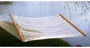 Castaway Hammocks Deluxe White Polyester Rope Hammock Rope Hammocks-PC-14PCW