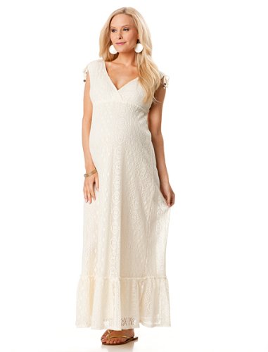 A Pea in the Pod Collection: Ella Moss Sleeveless Crochet Detail Maternity Maxi Dress