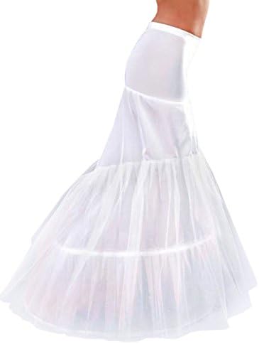 2 Bone Hoops Floor-length Dress Gown Slip Mermaid Fishtail Bridal Wedding Petticoat
