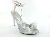 Satin Silver Hayden D2 by Dikuza Women's Satin Ankle Tie Party Prom Pageant Evening Bridesmaid Shoes Sandal