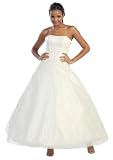 Ball Gown Formal Prom Strapless Wedding Dress #2634