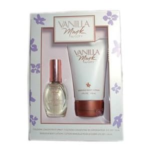 Vanilla Musk By Coty For Women. Giftset ( Cologne Spray 0.5 Oz + Body Lotion 4.0 Oz)