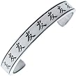 Chinese Friend Character Pewter Cuff Bracelet