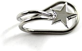 HuntGold 2X Women Star Pattern No Piercing Plating Ear Clip Earring Hoop Clip On Star Otica Ear Cuff(silver)