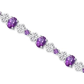 Intricate Design 7.75 carats total weight Oval and Round Cut Amethyst Gemstone... by Peora