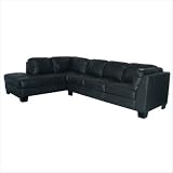 Woodbridge Home Designs 9958BK-4 9958 Series All Leather Sectional in Black