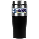 NBA New Orleans Hornets 16-Ounce Stainless Steel Travel Tumbler with Black Sleeve