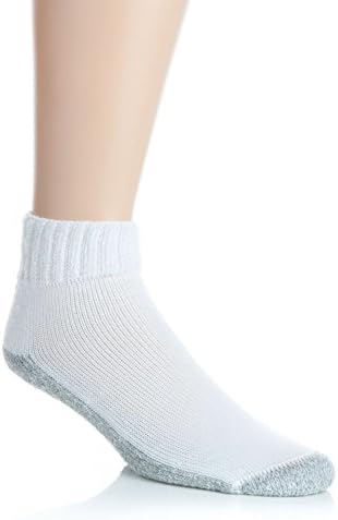 Diabetic Care Quarter Crew Socks, White, XLarge