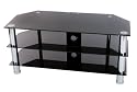 Levv - Glass Stand For Plasma & LCD TV Up To 50" Or 50kg - Black Glass With Chrome Legs