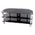 Levv - Glass Stand For Plasma & LCD TV Up To 50" Or 50kg - Black Glass With Chrome Legs