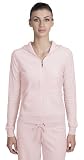 Ladies Velour Fitted Full Zip Hooded Sweatshirt