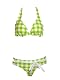 Cheapest Hot Kiss Apple Green Checked 2pc Bikini w/ Halter Top & Belted Bottom (Small) Don’t Miss