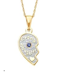 Granddaughter Half Pendant in Sterling Silver with September Sapphire Birthstone (Grandmother Half sold seperately)
