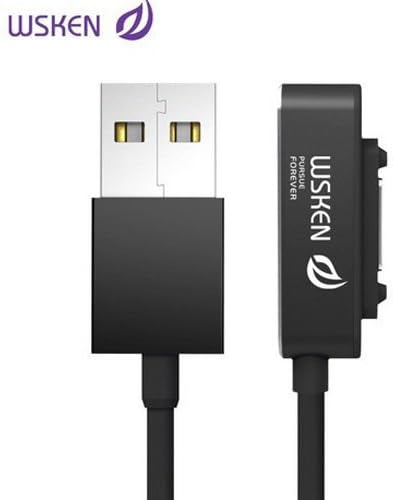 WSKEN 100% Original LED Magnetic Charger cable For Sony Xperia Z3 Z2 Z1 Compact Color Black