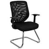 Black Mesh Back Office Side Chair with Mesh Fabric Seat [LF-W953-BK-GG]