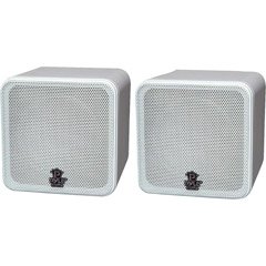 Pyle Home PCB4WT 4-Inch 200-Watt Mini Cube Bookshelf Speaker (White) (Pair)