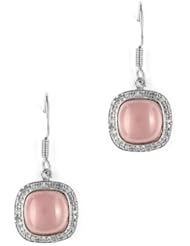 8.10 ct. t.w. Genuine Rose Quartz and White Topaz Sterling Silver Earrings