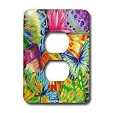 Lee Hiller Designs Butterflies - Beautiful Butterflies - Light Switch Covers - 2 plug outlet cover