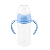uxcell フィーダーボトル　幼児哺乳瓶　母乳実感哺乳びん　ソフトシリコーン製ボトル　プラスチック製　ライトブルー