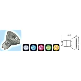 12 x LED GU10 lamp, 230Vac - Green
