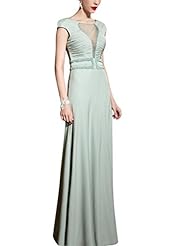 A-line Round Neck Cocktail Floor Length Short Sleeves Sequined Lace-Up Homecoming Dress/Pageant Dress/Prom Dress/Party Dress/Wedding Dress 