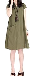 Linen Knee Length  Dress