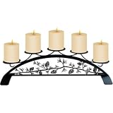 5 Tier Pine Cone Pillar Candle Stand Candleholder Table Top Center Piece - Wrought Iron by SunKissed Homes