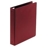 Wilson Jones Basic Round Ring Binder, 1 1/2 Inch Capacity, 8.5 x 11 Inches, Burgundy (W368-34NC)