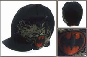  Batman Beanie: Black Cap Beanie with Red Patch