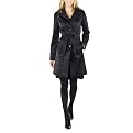 Mossimo&reg; Black Women's Satin Wrap Trench Jacket - Black