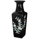 Unique Beautiful Lovely Gift Idea for Her - 13 Japanese Square Gold Leaf Lacquered Porcelain Decorative Flower Vase