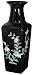 Unique Gift Suggestions for Her - 13" Ming Square Black Lacquered Porcelain Decorative Flower Vase