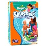 Pampers Splashers Baby Diaper Swim Pants Size 5, 30 - 40 lbs - 17 Pads / Pack, 8 Packs