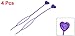 SODIAL(R) 4 Pcs Purple Heart Decor Y Shape Hair Ponytail Styling Maker