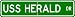 USS HERALD MSF 101 Street Sign - Navy