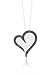 10k White Gold Heart White Mother-Of-Pearl and Black Diamond Pendant (2/11 cttw, Black), 18