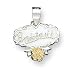 Sterling Silver Bridesmaid Charm with 20 inch Sterling Silver Chain