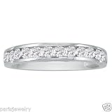 Paris Jewelry 14K Solid White Gold 1Ct Genuine Diamond Anniversary